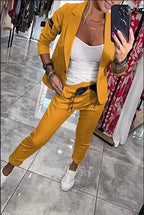 Penelope | Women's Long-Sleeve Button Detail Two-Piece Set, Relaxed Fit Lounge Set | Bella Blue