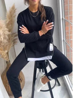 Penelope | Women's Oversized Two-Piece Lounge Set, Tapered Joggers | Bella Blue | Pink