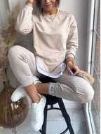 Penelope | Women's Oversized Two-Piece Lounge Set, Tapered Joggers | Bella Blue