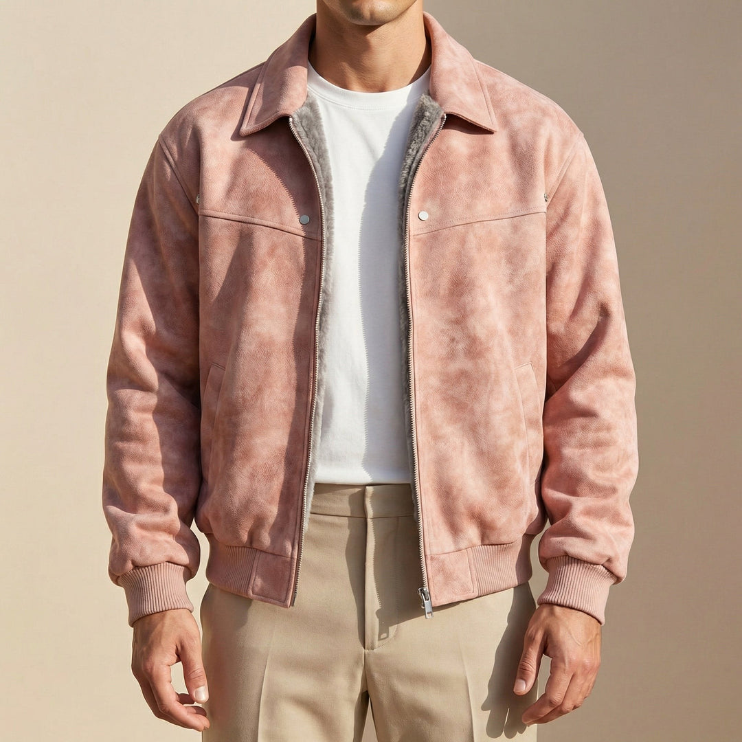 Peter | Men's Lambskin Leather Jacket, Tailored Smart Jacket | Bella Blue