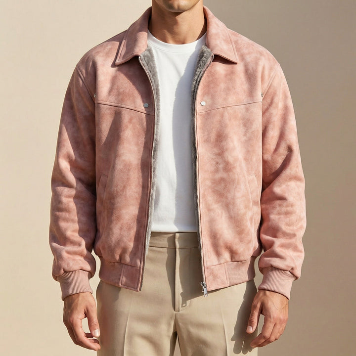 Peter | Men's Lambskin Leather Jacket, Tailored Smart Jacket | Bella Blue