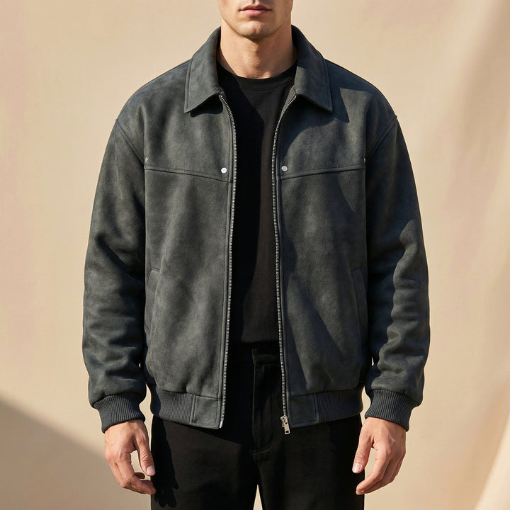 Peter | Men's Lambskin Leather Jacket, Tailored Smart Jacket | Bella Blue