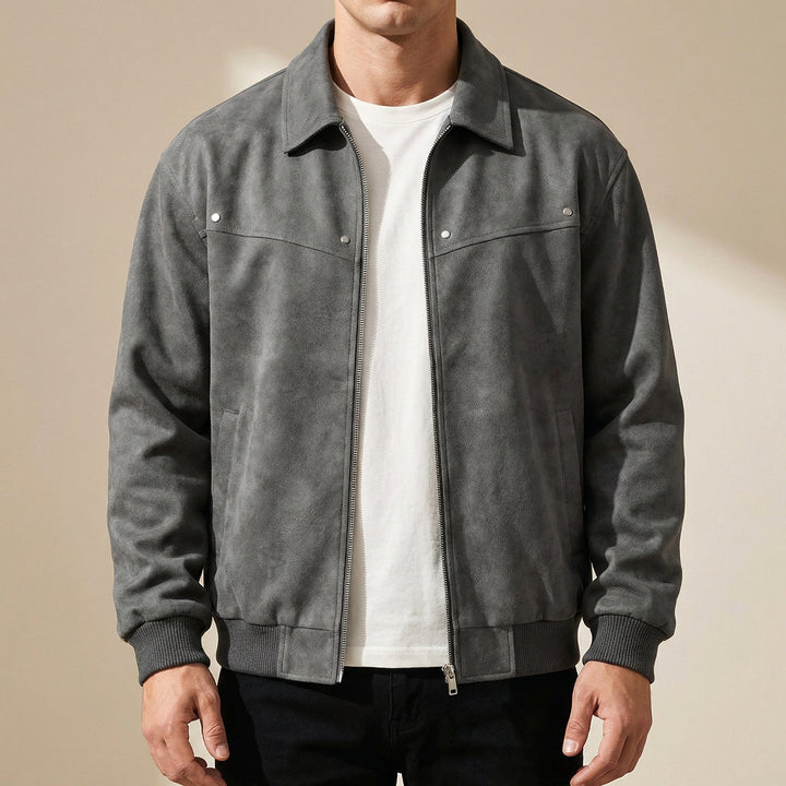 Peter | Men's Lambskin Leather Jacket, Tailored Smart Jacket | Bella Blue