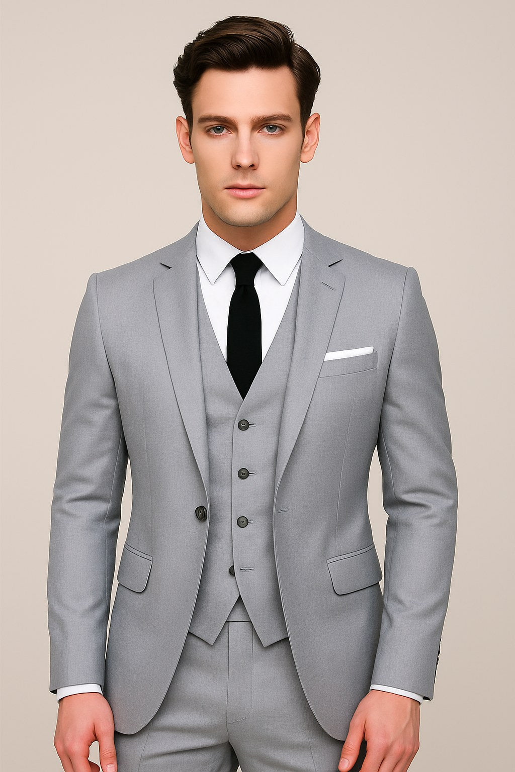 Peter | Men's Slim-Fit Three-Piece Suit, Tailored Trouser Suit | Bella Blue