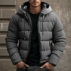 Philip | Men's Hooded Quilted Puffer Jacket, Padded Autumn Coat | Bella Blue