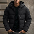 Philip | Men's Hooded Quilted Puffer Jacket, Padded Autumn Coat | Bella Blue