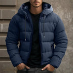 Philip | Men's Hooded Quilted Puffer Jacket, Padded Autumn Coat | Bella Blue
