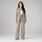 Phoebe | Women's Tailored Blazer and Wide-Leg Trousers Two-Piece Suit | Bella Blue