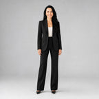 Phoebe | Women's Tailored Blazer and Wide-Leg Trousers Two-Piece Suit | Bella Blue