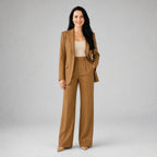 Phoebe | Women's Tailored Blazer and Wide-Leg Trousers Two-Piece Suit | Bella Blue