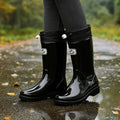Phoebe | Women's Waterproof Rubber Boots, Adjustable Lace Rain Boots | Bella Blue