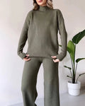 Poppy | Women's Two-Piece Knit Set with Cutout Detail, Lounge Set | Bella Blue