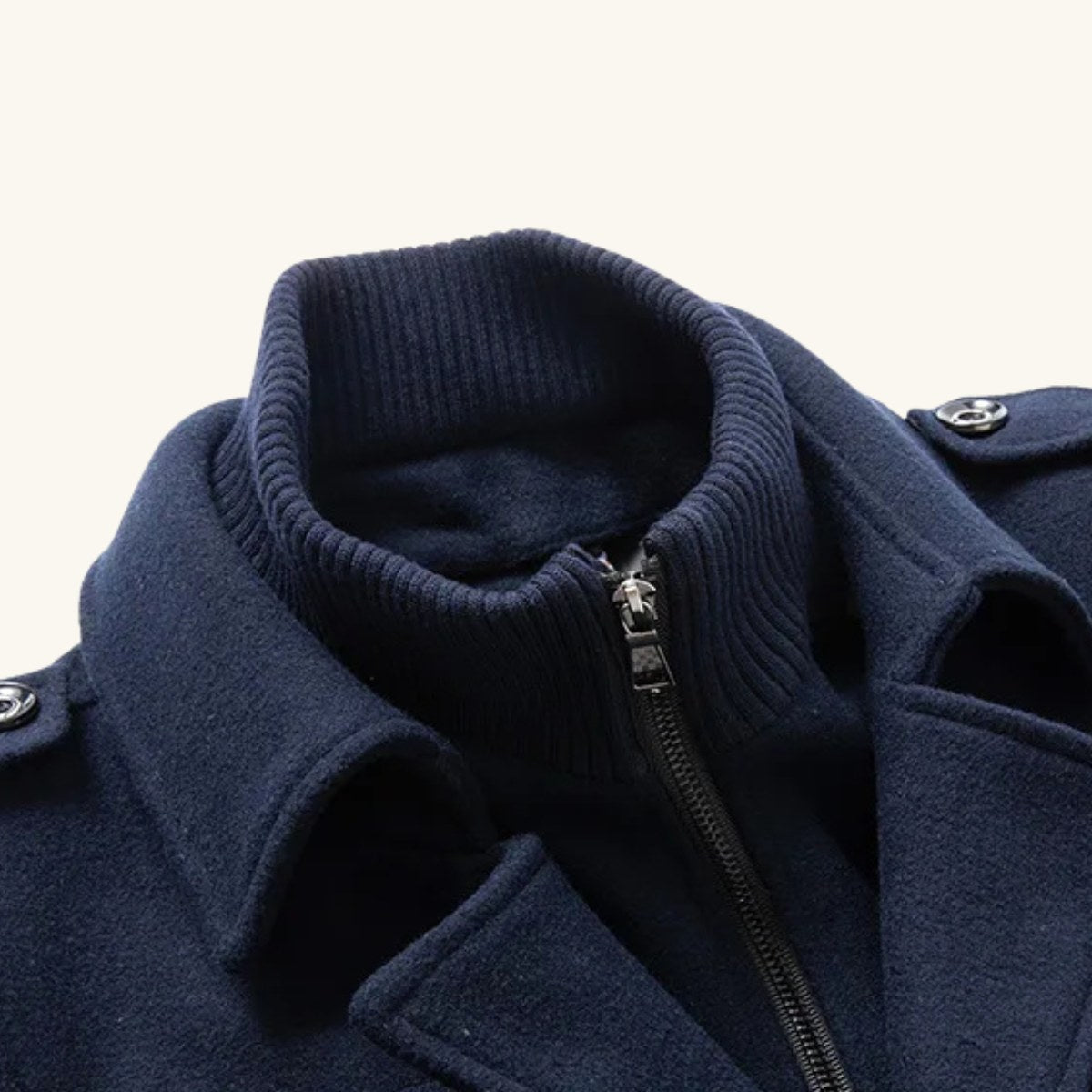 Preston | Men's Double Collar Wool Trench Coat, Tailored Business Coat | Bella Blue