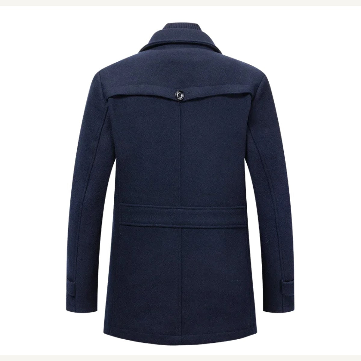 Preston | Men's Double Collar Wool Trench Coat, Tailored Business Coat | Bella Blue | Grey