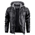 Reginald | Women's Leather Hooded Winter Coat, Slim-Fit Autumn Coat | Bella Blue