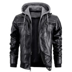 Reginald | Women's Leather Hooded Winter Coat, Slim-Fit Autumn Coat | Bella Blue
