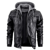 Reginald | Women's Leather Hooded Winter Coat, Slim-Fit Autumn Coat | Bella Blue