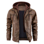Reginald | Women's Leather Hooded Winter Coat, Slim-Fit Autumn Coat | Bella Blue