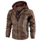 Reginald | Women's Leather Hooded Winter Coat, Slim-Fit Autumn Coat | Bella Blue