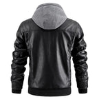 Reginald | Women's Leather Hooded Winter Coat, Slim-Fit Autumn Coat | Bella Blue