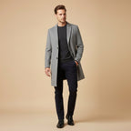 Reid | Men's Tailored Long Coat, Smart Winter Coat | Bella Blue