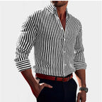 Reuben | Men's Striped Cotton Shirt, Classic Button Shirt | Bella Blue