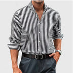 Reuben | Men's Striped Cotton Shirt, Classic Button Shirt | Bella Blue