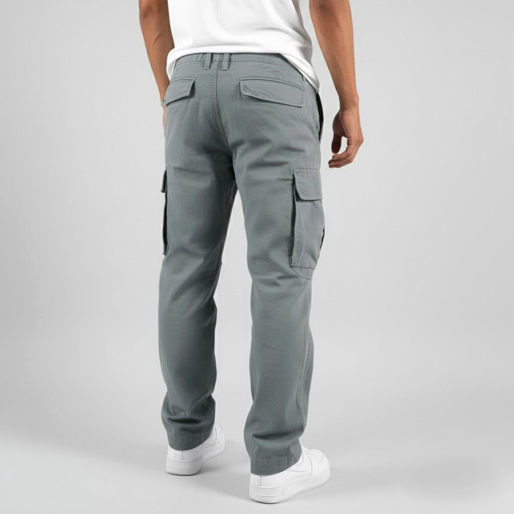 Rhys | Men's Cargo Trousers with Utility Pockets, Straight-Leg Work Trousers | Bella Blue