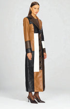 Riley | Women's Leather Jacket with Quilted Panels, Fitted Autumn Jacket | Bella Blue