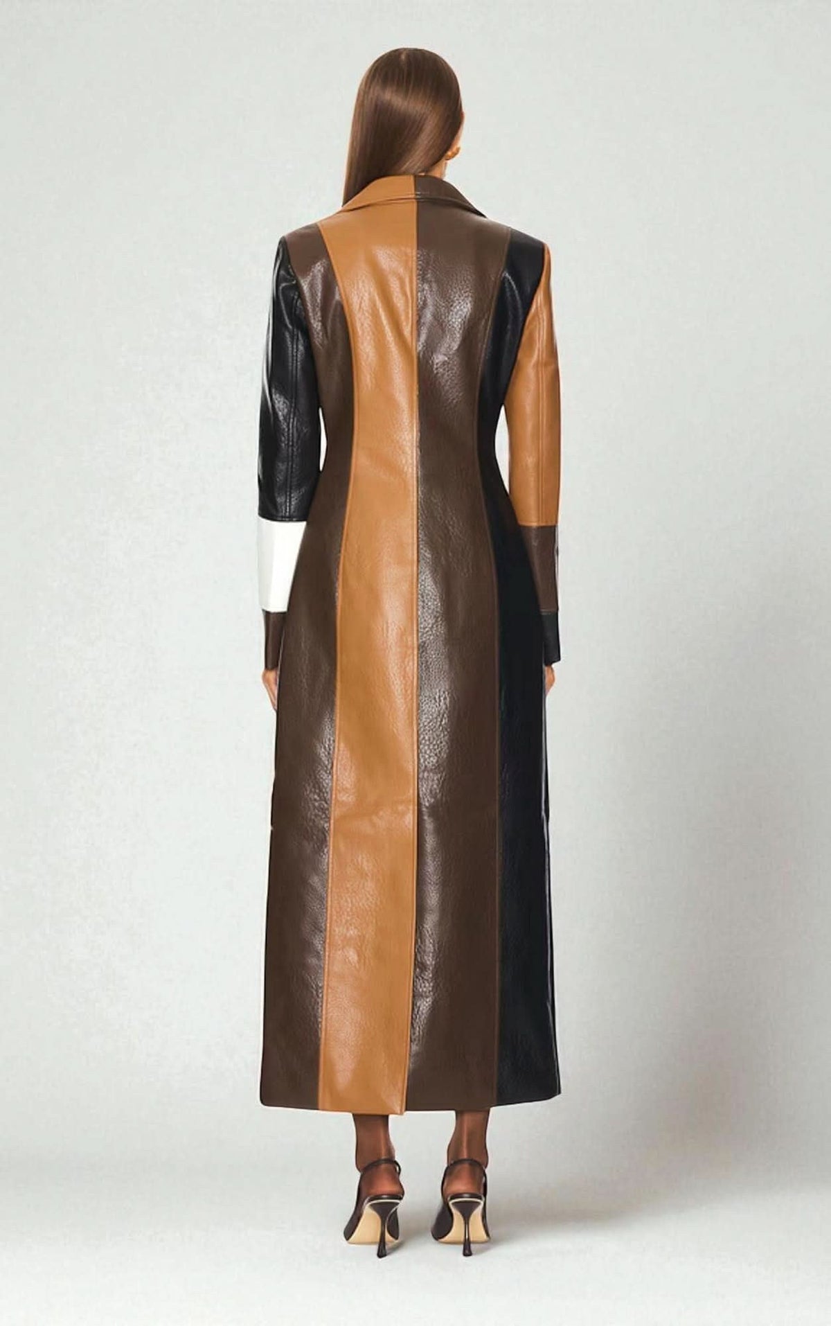 Riley | Women's Leather Jacket with Quilted Panels, Fitted Autumn Jacket | Bella Blue