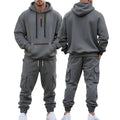 Robert | Men's Sporty Hooded Tracksuit, Warm Winter Set | Bella Blue | Dark Grey