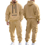 Robert | Men's Sporty Hooded Tracksuit, Warm Winter Set | Bella Blue | Dark Grey