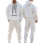 Robert | Men's Sporty Hooded Tracksuit, Warm Winter Set | Bella Blue | Dark Grey