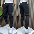 Robert | Men's Stretch Cargo Trousers, Lightweight Flexible Trousers | Bella Blue | Black
