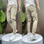 Robert | Men's Stretch Cargo Trousers, Lightweight Flexible Trousers | Bella Blue | Dark Grey