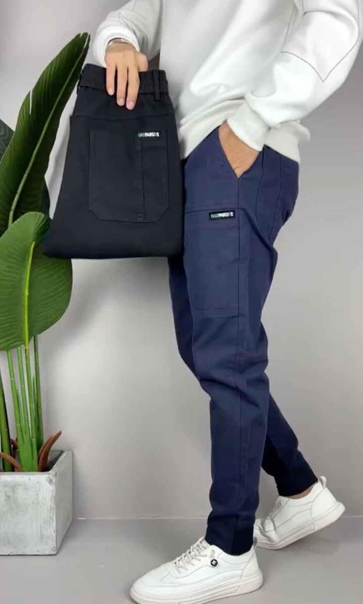 Robert | Men's Stretch Cargo Trousers, Lightweight Flexible Trousers | Bella Blue | Blue