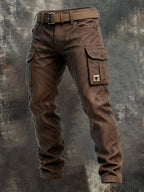 Rolf | Men's Cotton Canvas Trousers with Insulated Lining, Utility Work Trousers | Bella Blue