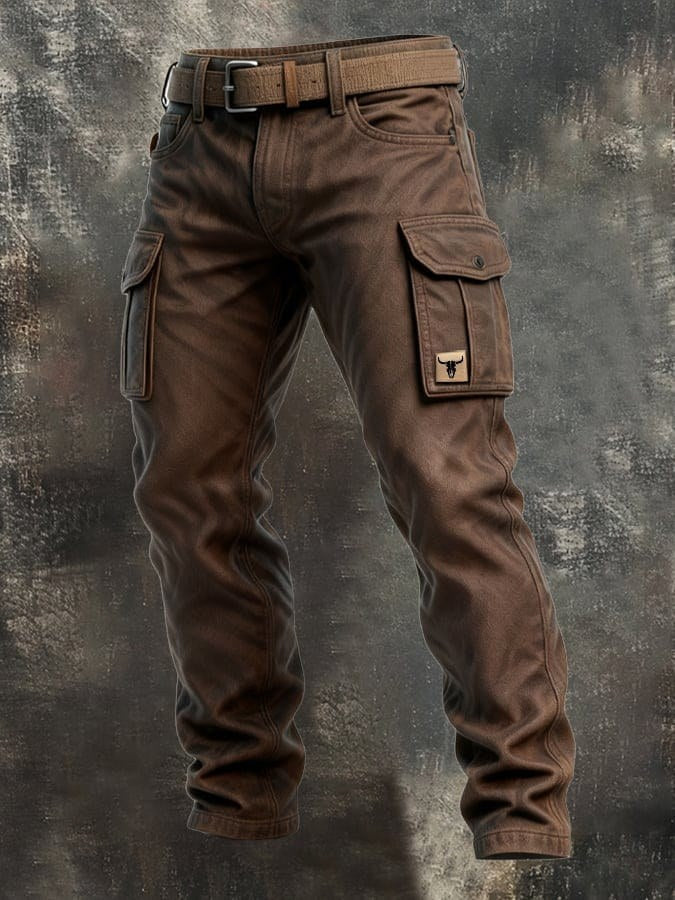 Rolf | Men's Cotton Canvas Trousers with Insulated Lining, Utility Work Trousers | Bella Blue