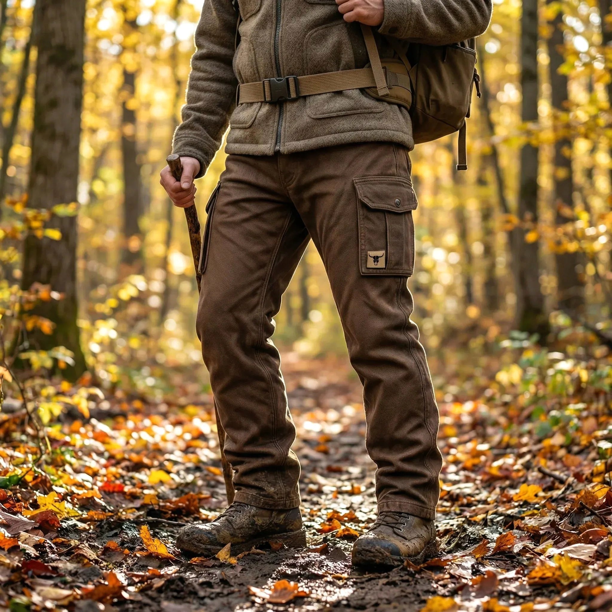 Rolf | Men's Cotton Canvas Trousers with Insulated Lining, Utility Work Trousers | Bella Blue