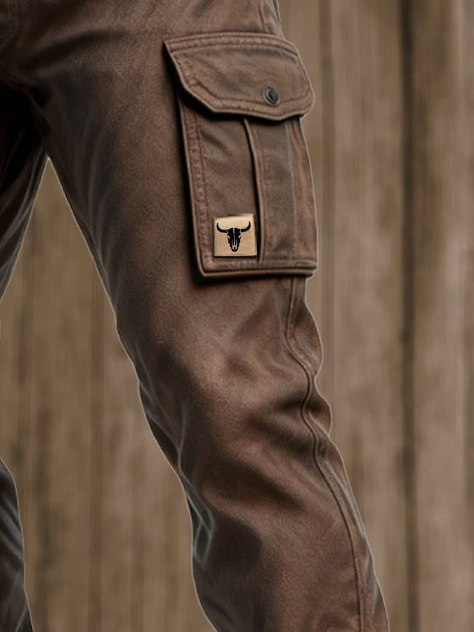Rolf | Men's Cotton Canvas Trousers with Insulated Lining, Utility Work Trousers | Bella Blue