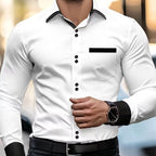 Ronan | Men's Classic Collared Shirt, Button-Front Dress Shirt | Bella Blue