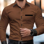 Ronan | Men's Classic Collared Shirt, Button-Front Dress Shirt | Bella Blue