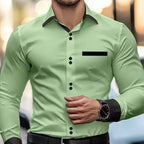 Ronan | Men's Classic Collared Shirt, Button-Front Dress Shirt | Bella Blue