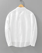 Rory | Men's Cotton-Linen Popover Shirt, Half-Button Relaxed Shirt | Bella Blue