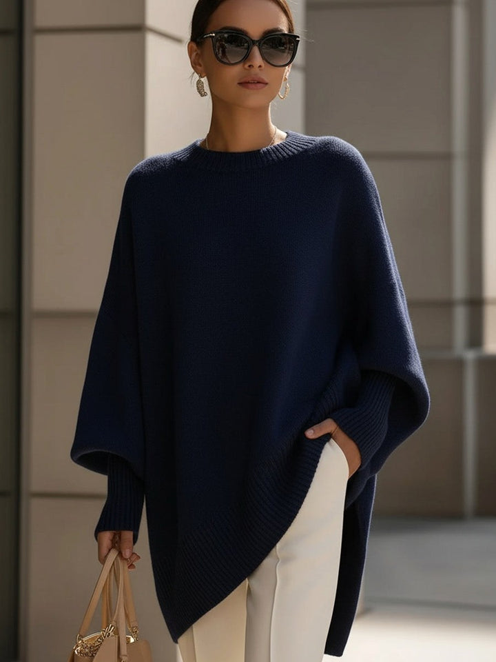 Rosalie | Women's Oversized Knit Sweater, Soft Drape Jumper | Bella Blue