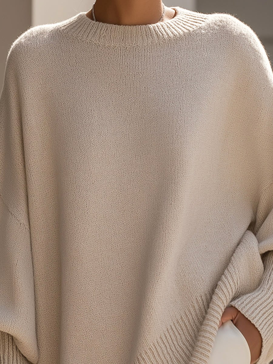 Rosalie | Women's Oversized Knit Sweater, Soft Drape Jumper | Bella Blue