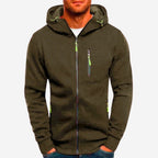 Ross | Men's Zip-Up Hoodie, Relaxed-Fit Autumn Jumper | Bella Blue