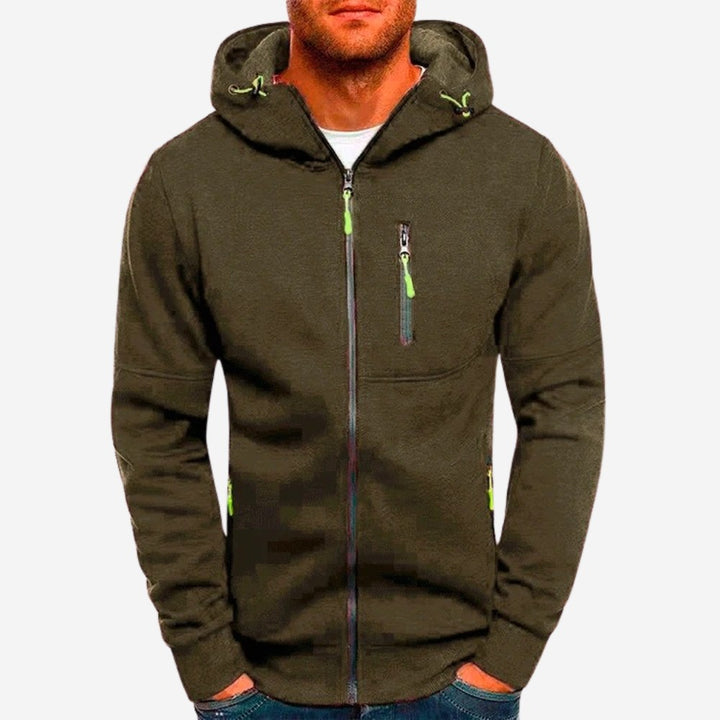 Ross | Men's Zip-Up Hoodie, Relaxed-Fit Autumn Jumper | Bella Blue