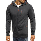 Ross | Men's Zip-Up Hoodie, Relaxed-Fit Autumn Jumper | Bella Blue