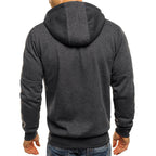 Ross | Men's Zip-Up Hoodie, Relaxed-Fit Autumn Jumper | Bella Blue